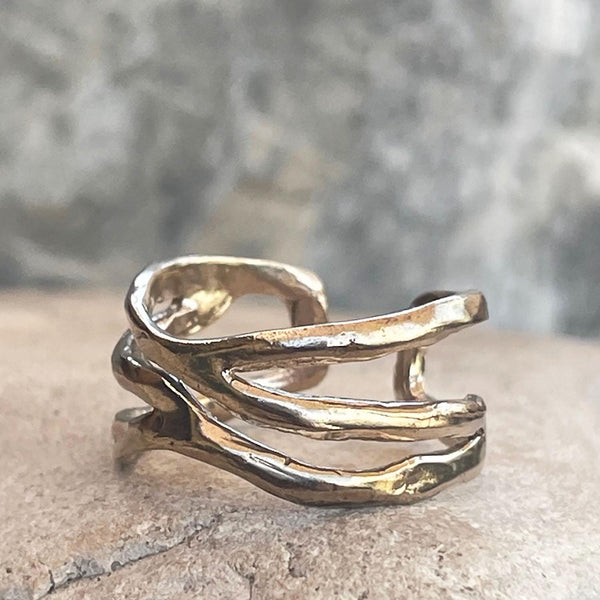 Large Sterling Silver Adjustable Branch Ring