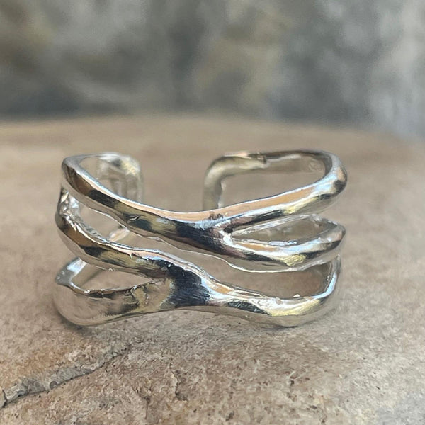 Large Sterling Silver Adjustable Branch Ring