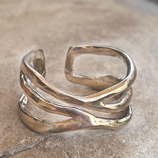 Large Sterling Silver Adjustable Branch Ring