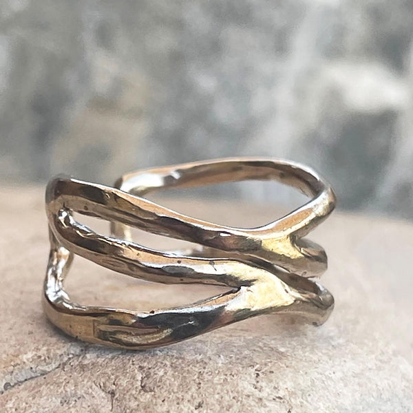 Large Sterling Silver Adjustable Branch Ring