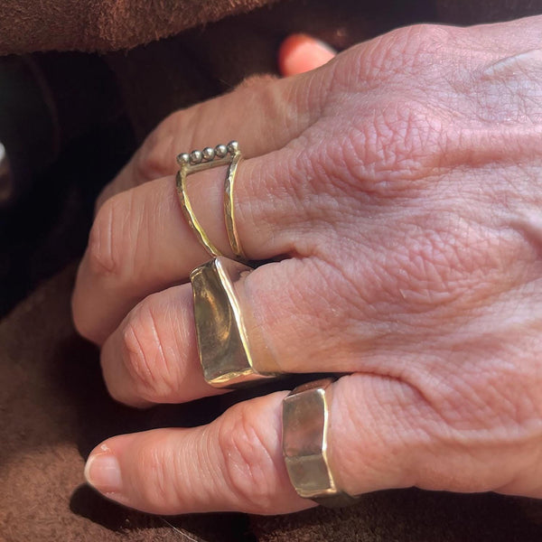 Organic Cast Bronze Freeform Chunky Hollow Ring Small