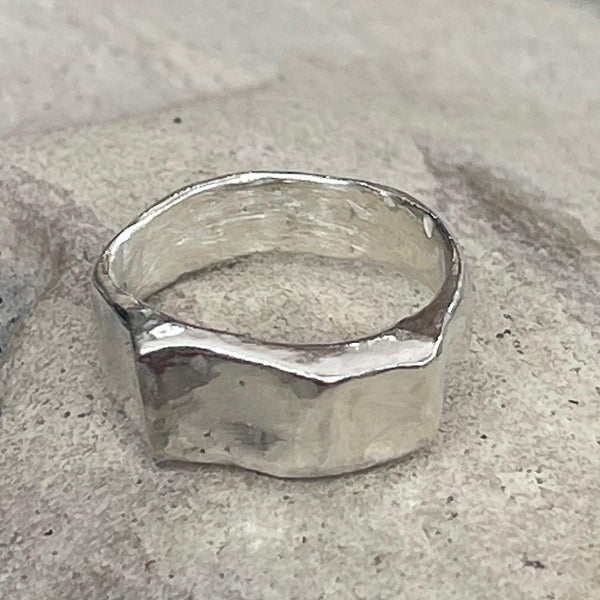 Organic Cast Bronze Freeform Chunky Hollow Ring Small