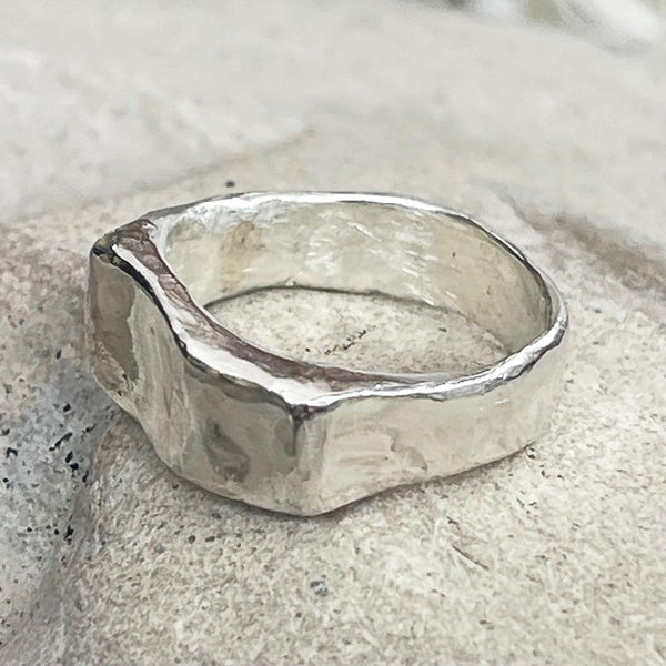 Organic Cast Bronze Freeform Chunky Hollow Ring Small