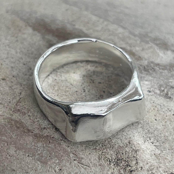 Organic Cast Bronze Freeform Chunky Hollow Ring Small