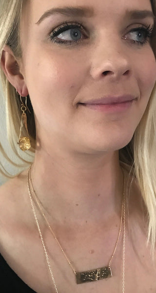 Gold Fill Citrine Drop Earrings