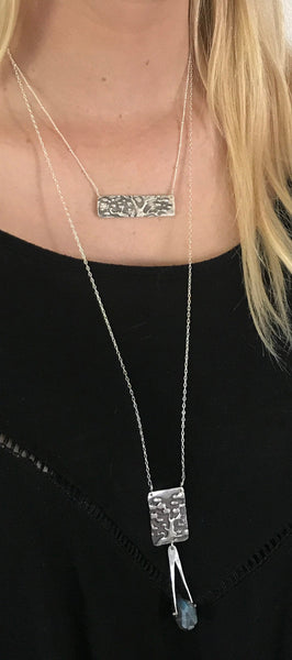 Sterling Silver Tree Bar Necklace