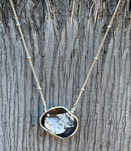 Sterling Silver Herkimer Diamond Crystal Cave Necklace
