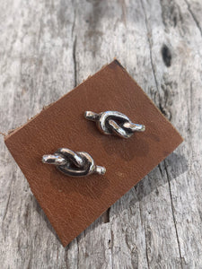 Bronze Cast Knot Stud Earrings