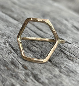14K Gold-Filled Hexagon Ring