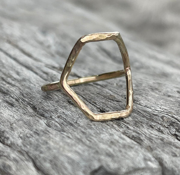14K Gold-Filled Hexagon Ring