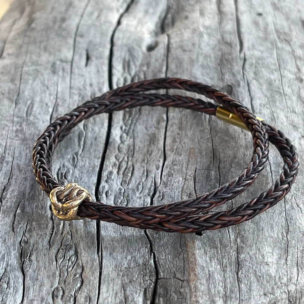 Antique Brown Braided Leather