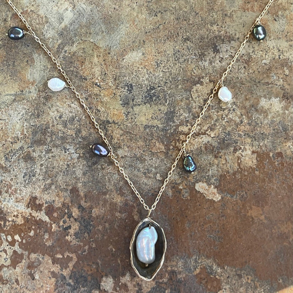 Sterling Silver Pearl in a Pod Necklace