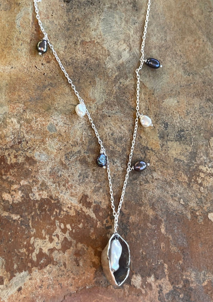 Sterling Silver Pearl in a Pod Necklace