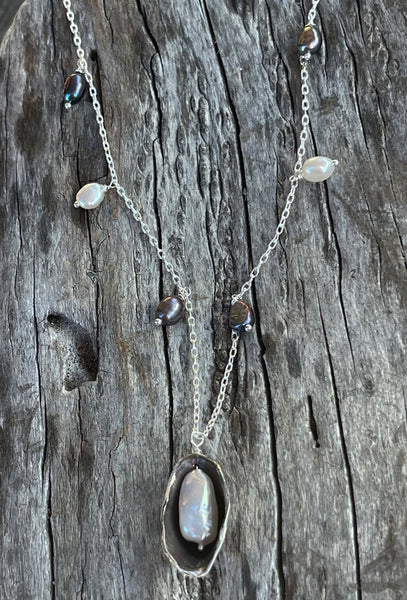 14k Gold Fill Necklace with Bronze Pearl in a Pod