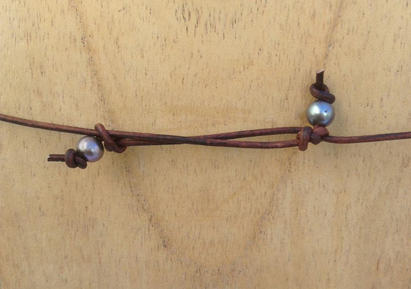 Handmade Bronze Organic Diamond Leather Adjustable Long Lariat Necklace with Variegated Labradorite Cluster